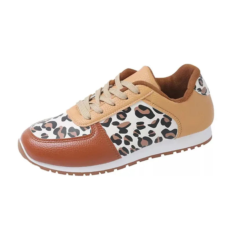 Leopard Print Leather Sneakers